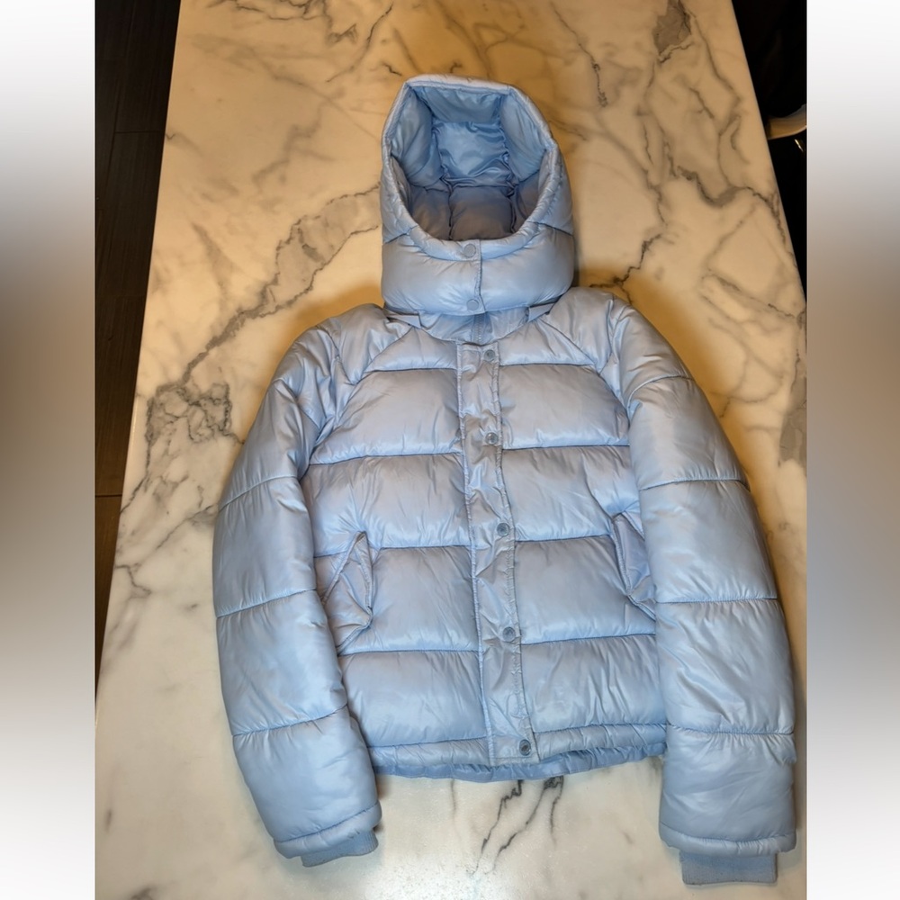 No Boundaries Women's Light Blue Puffer Jacket